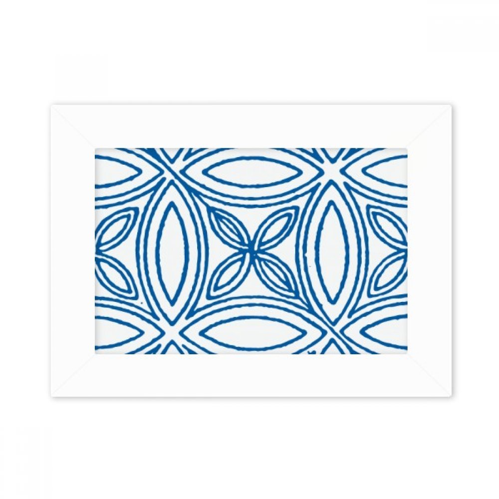 Cuadro Blanco de Arte Talavera Azul Regalo Decorativo con Marco de Escritorio 5X7