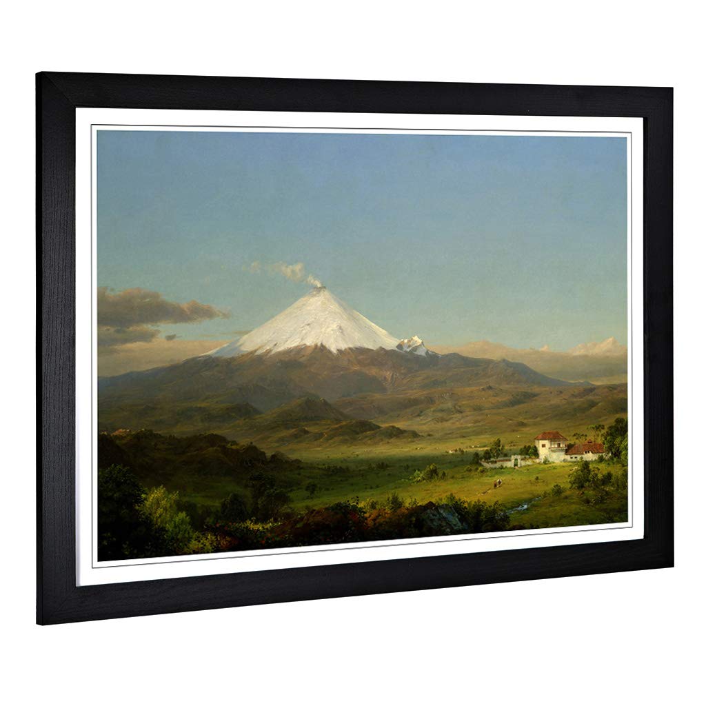 Big Box Art Framed Print of Frederic Edwin Church Cotopaxi Design | Wall Art Picture | Home Decor for Kitchen, Living, Dining Room, Bedroom, Hallway, Office, Black, A2 / 24.5x18 Inch / 62x45cm