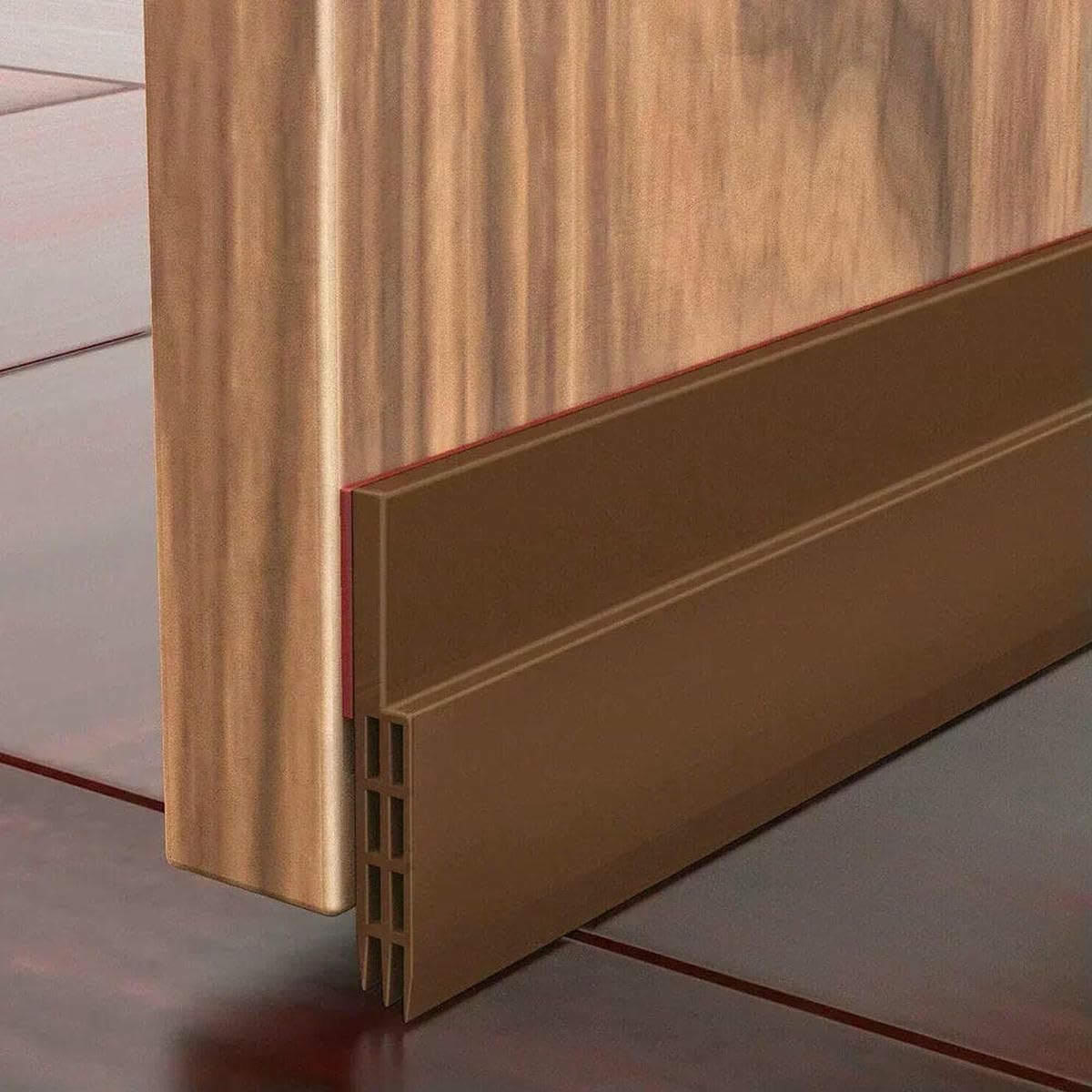 Yfshc Brown 1M Door Bottom Sealing Strip Windproof Dust Stopper Guard Rain Weatherstrip Noise Reduction Insulator Sealer Home Hardware