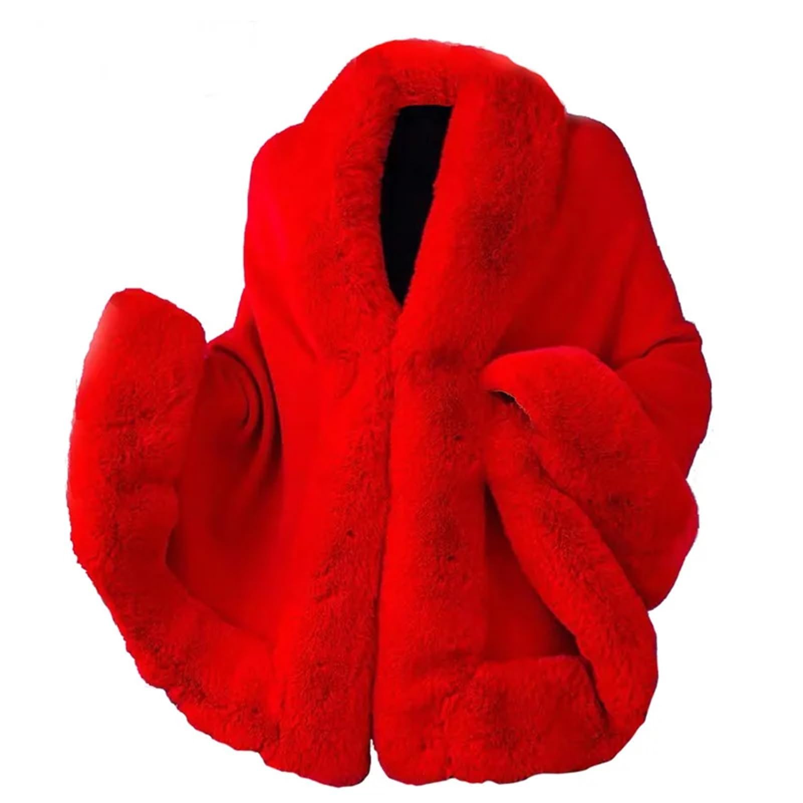 Cappa donna pelliccia sintetica 10 colori autunno inverno donna poncho lavorato a maglia in pelliccia sintetica avvolge colletto spesso abbigliamento esterno mantello allentato scialle da sposa