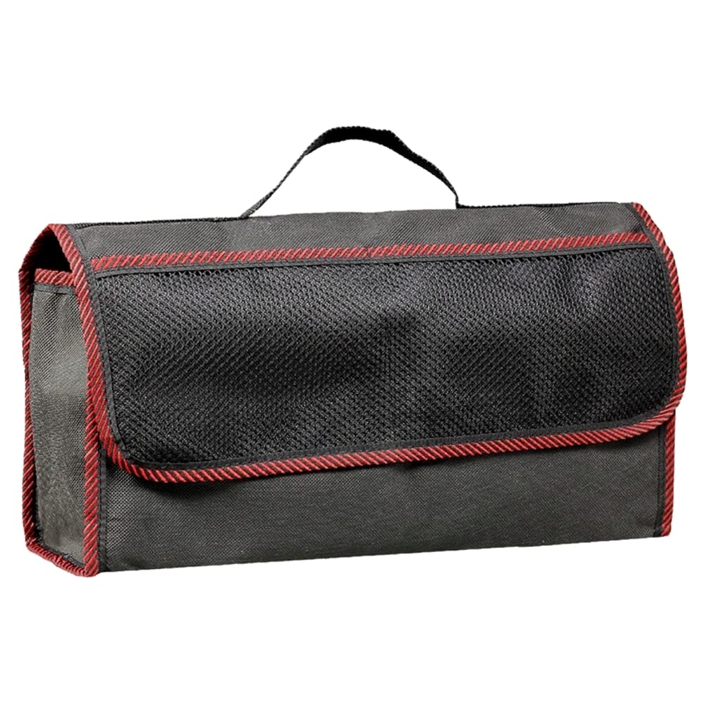 Soladirect Black Car Boot Organiser Bag Anti Slip Foldable For Boot Storage Case Tool Bag Interior Declutter Boot Tidy Bag Organiser Tools, Suitable For All Vehicles, & Red