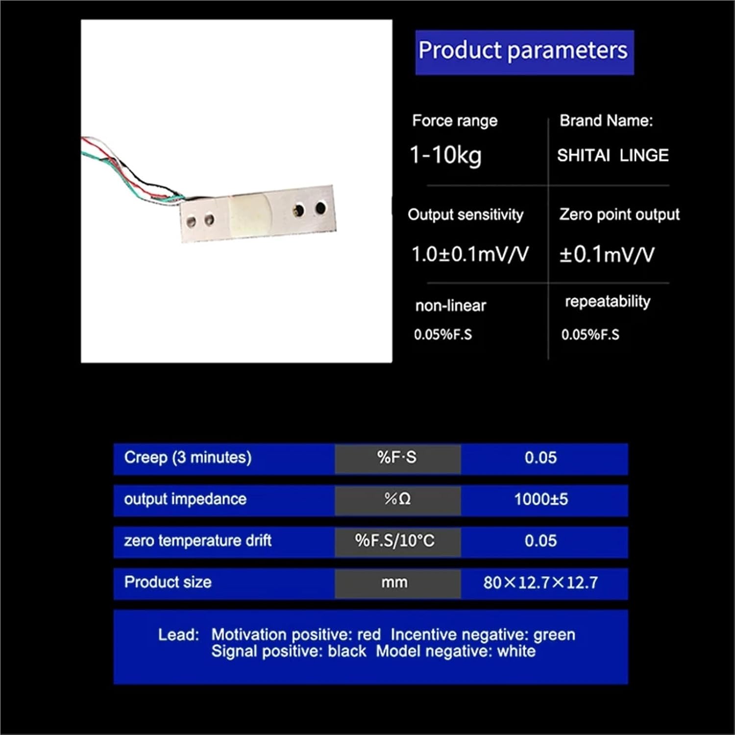 Miniature Load Cell Weighing Sensor Weight Transducer Strain Gauge for DIY Portable Electronic Kitchen Scale 1KG 2/3/5KG 10/15kg(1kg)