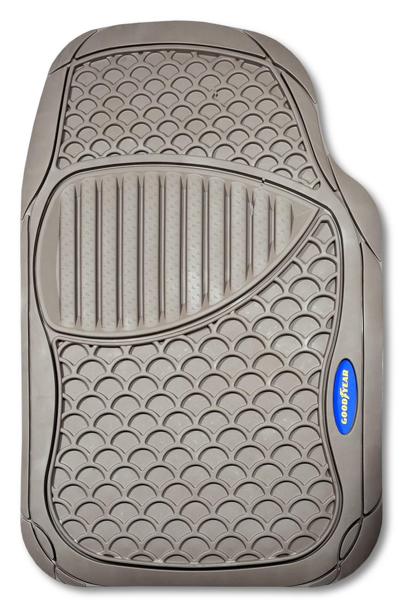 Goodyear Tapis de Voiture Universels en Caoutchouc, Beige GY, Set de 4