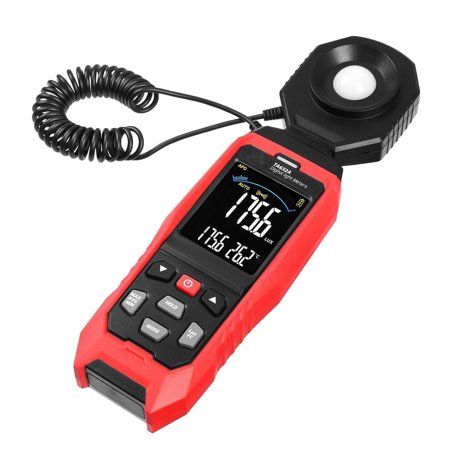 Spectrometer, TA632A LCD Digital Light Meter Lux Illuminometer Luminometer Photometer Luxmeter 0-200000