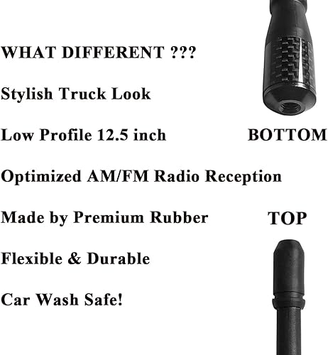 Miniatura 6 de Antena de radio para camión compatible con Ford F150 Raptor F250 F350 (2009-2023) y para camiones Dodge RAM 1500 2500 3500 (2009-2023)  Recepción de