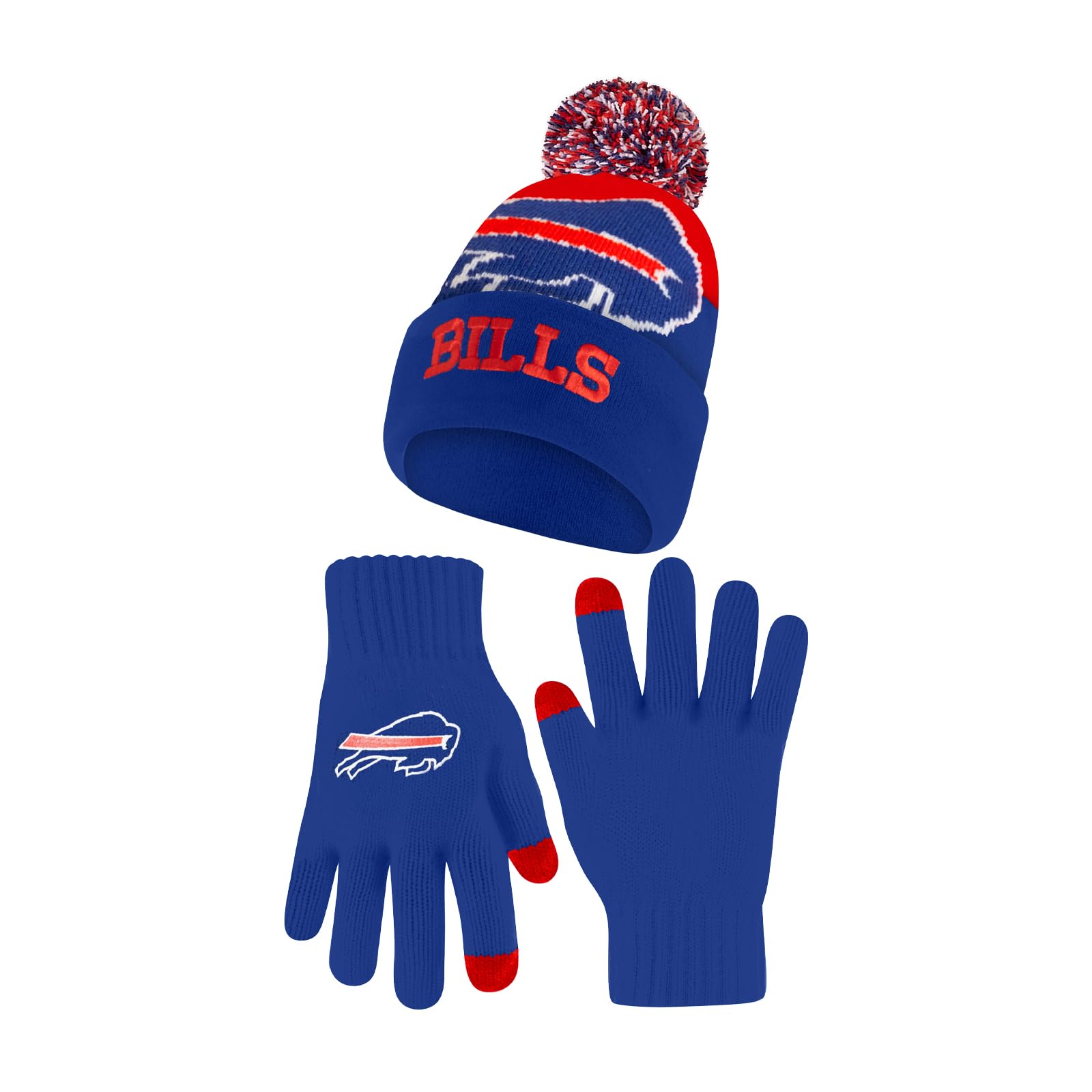 Ultra Game Adults NFL Official Super Soft Winter Beanie Knit Hat With Warm Touch Screen Gloves