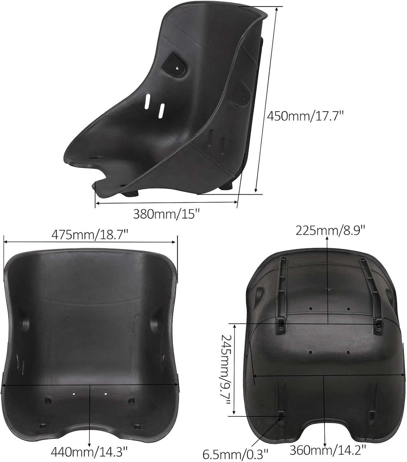 Racing Saddle Replacement Seat Plastic Bucket Seat For Go Kart Drift Trike Go Cart Lawn Mower Taotao Coolster Buggy