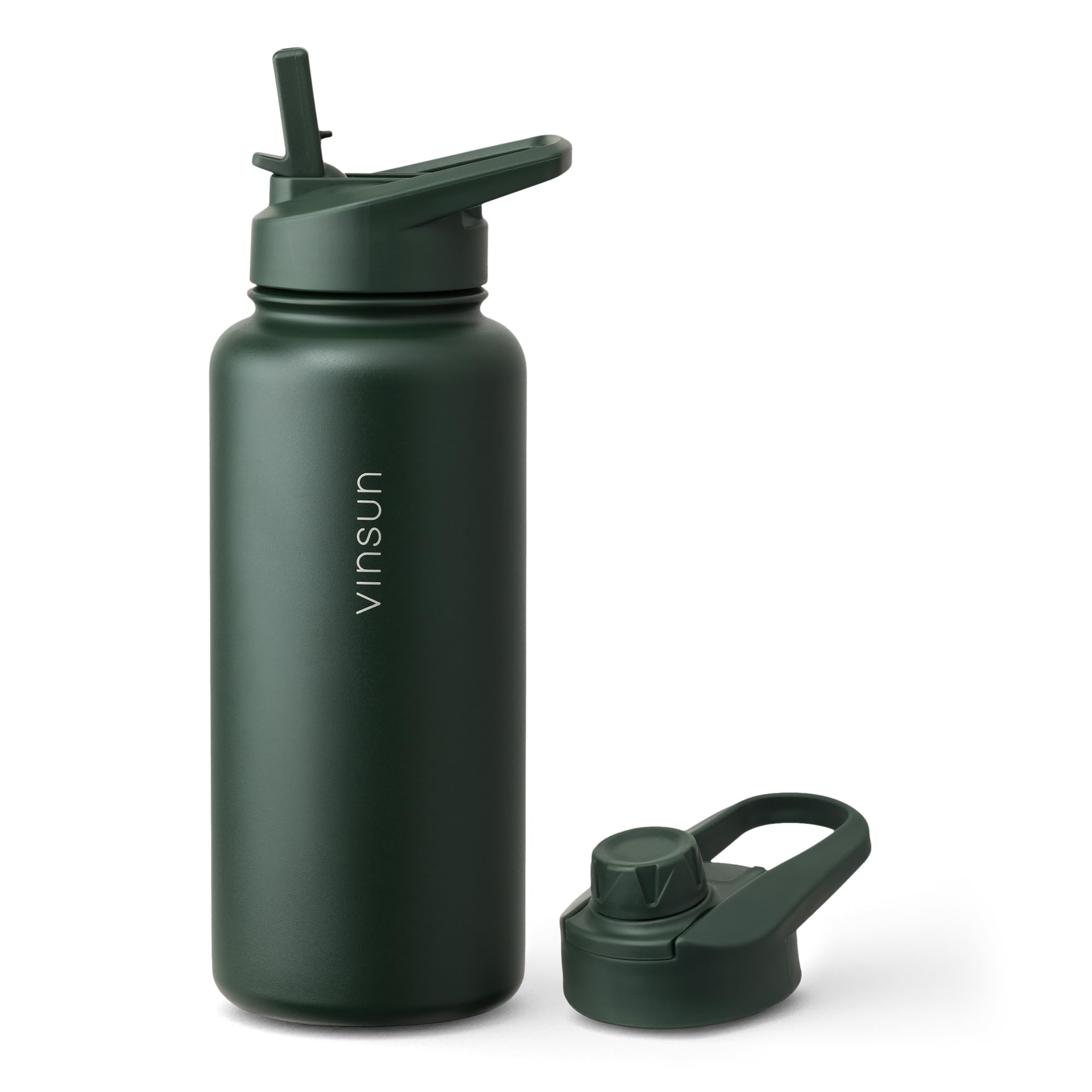 Vinsun Stainless Steel Water Bottle 1L - Leakproof, Keeps Drinks Hot & Cold, BPA Free, Straw Lid, Drinking Opening - Drinks Bottle for Gym, Outdoor
