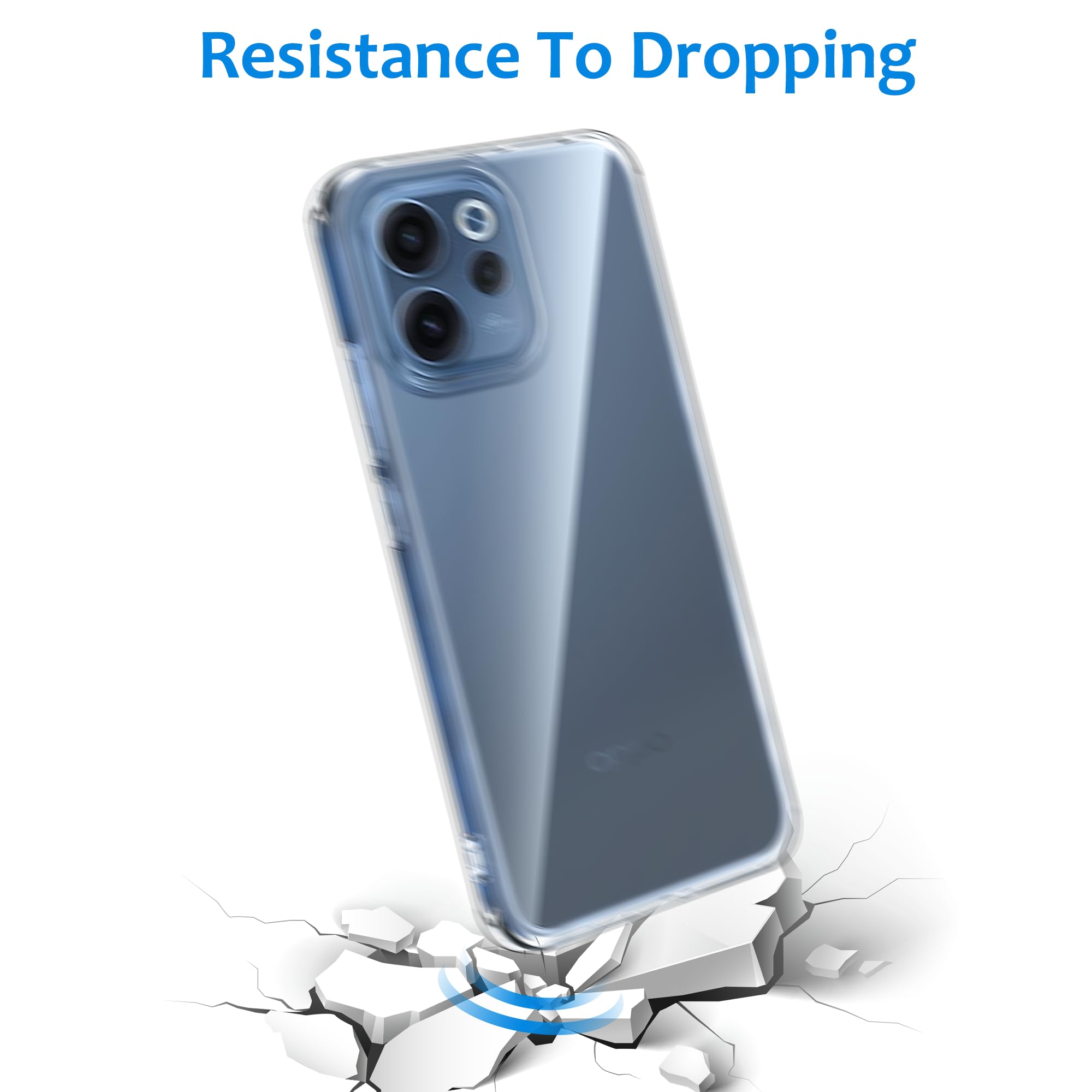 CAUHENYEE Trasparente Cover per OPPO Reno 15 F / 15 Fs 5G / 4G Custodia, con 1 Pezzi Schermo in Vetro Temperato, Cover Sottile e Morbida in TPU Trasparente