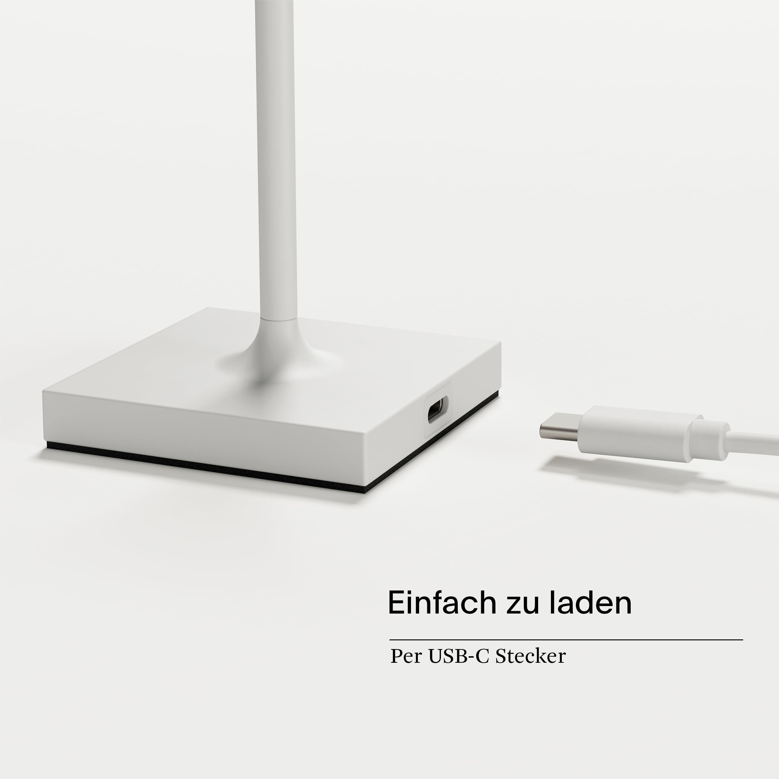 SIGOR Nuindie pocket - Dimmbare kleine LED Akku-Tischlampe Indoor & Outdoor, IP54 spritzwassergeschützt, Höhe 21 cm, aufladbar mit USB-C, 7 h Leuchtdauer, schneeweiß