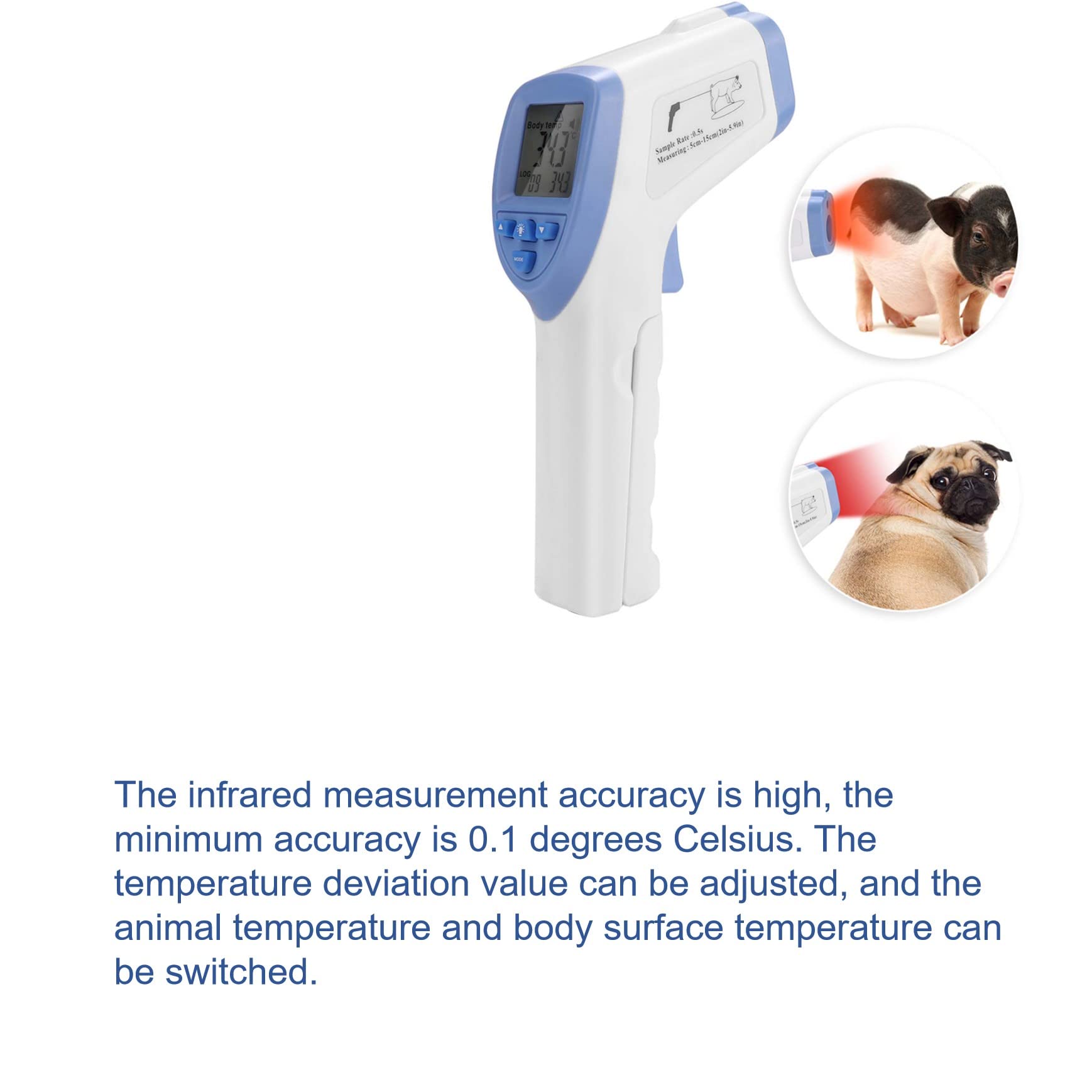 KUIDAMOS Tiertemperaturmessung Tierthermometer für Schweine Schafe Hund Tiere Tierische Produkte