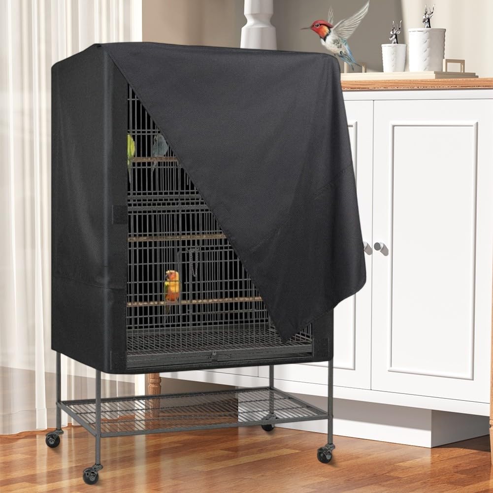 RichVibe Copertura per gabbia per uccelli, impermeabile, progettata per l'uso quotidiano e facile manutenzione (84 x 59 x 104 cm)