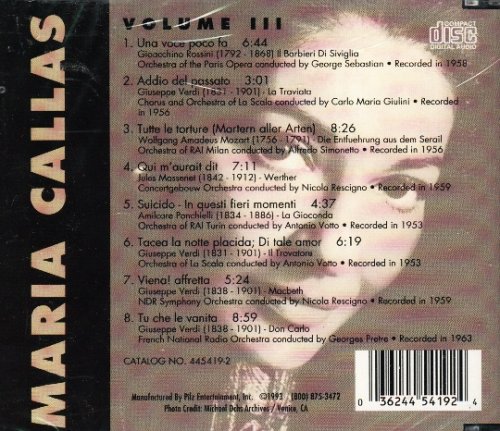 Maria Callas Volume 3 (UK Import) [Audio CD]