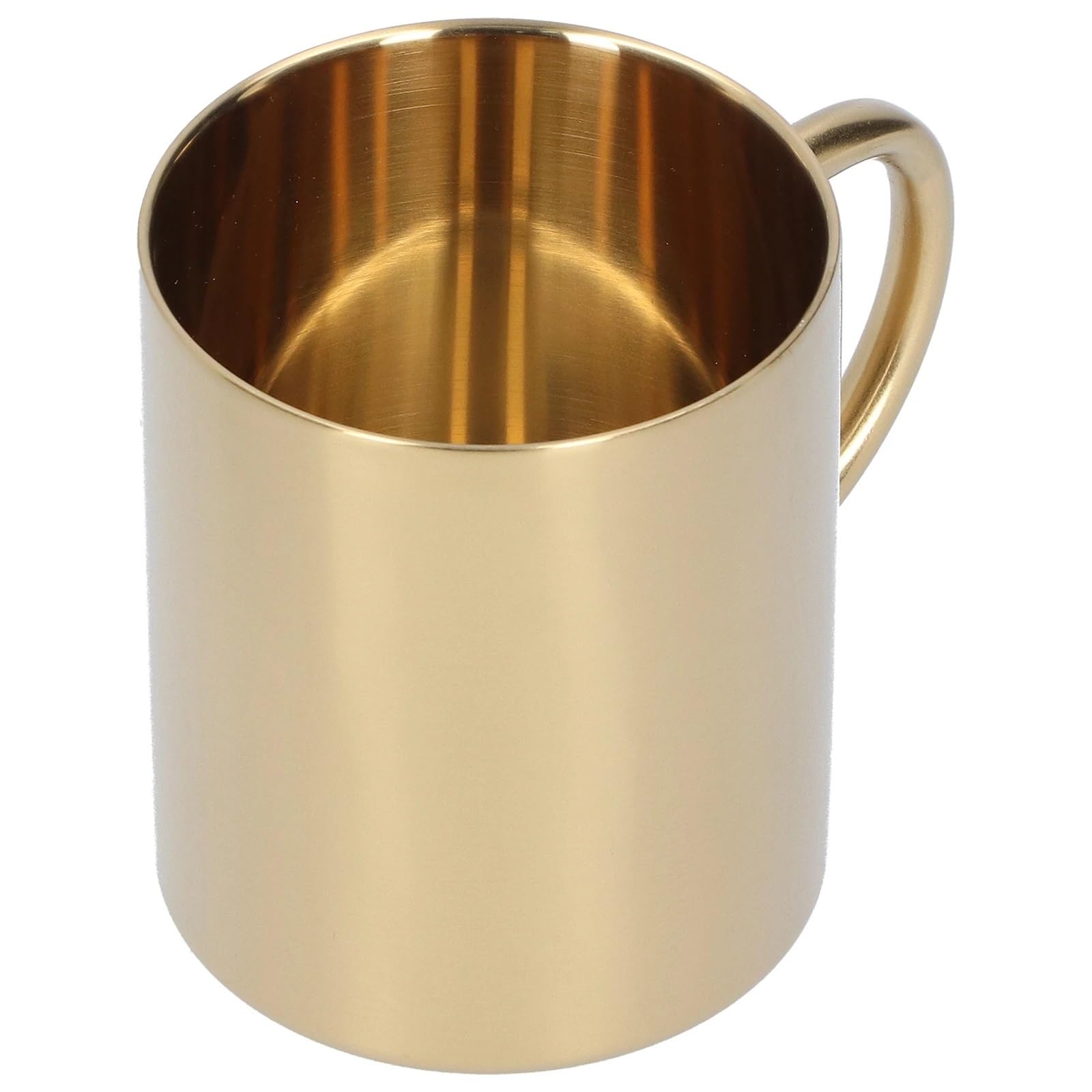400 ml Kaffeetasse 304 Edelstahl Doppelschicht Verbrühungsschutz Becher Tasse mit Griff for Kaffee Tee Wasser Home Küche Zubehör Für Küchen, Cafés, Restaurants(Silver)