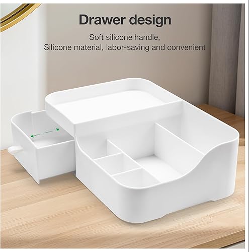 Miniatura 7 de Abiudeng Organizador de maquillaje para cosméticos con cajones, organizador de cuidado de la piel para baño para lápices labiales, joyas, cuidado de
