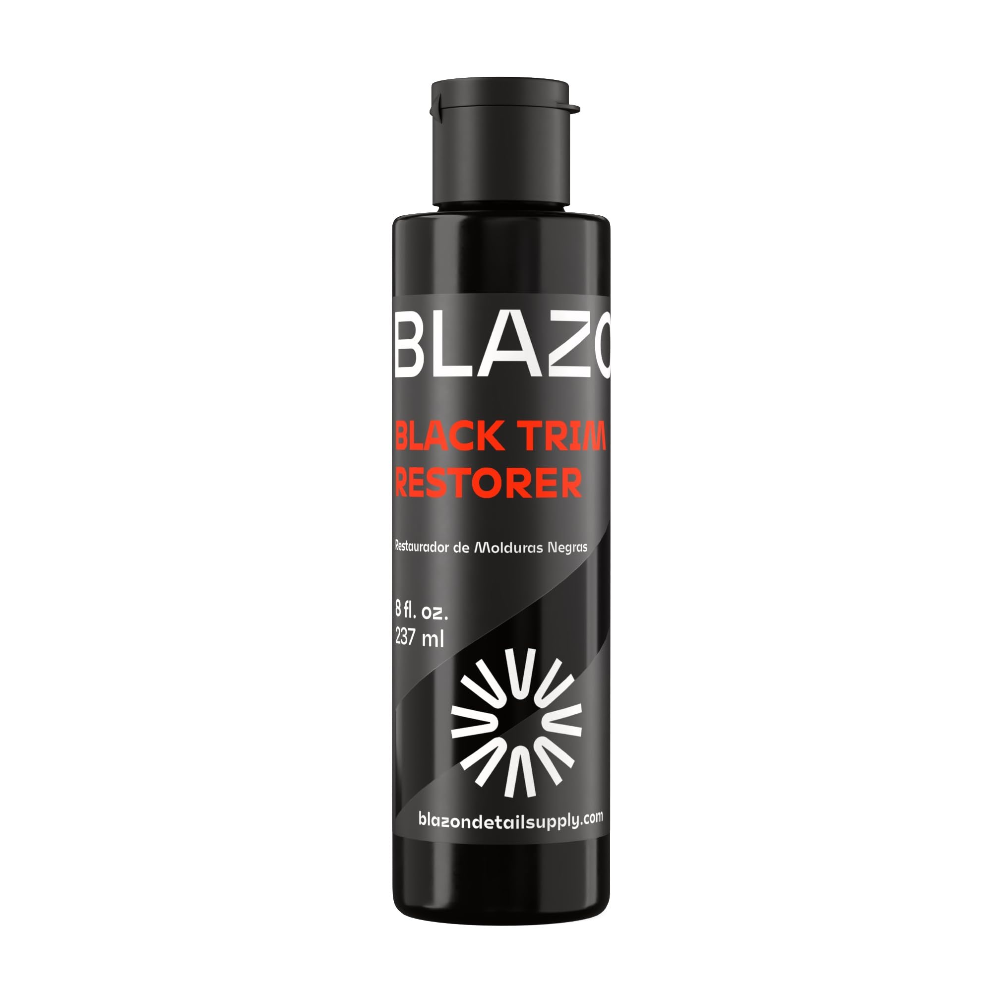 BLAZON Black Trim Restorer - Restore Faded Black Plastic Trim to Like New Condition - UV Ray Shield – Premium Dye-Infused Formula - Covers Scratches & Scuff Marks – Instant Results - Long Lasting
