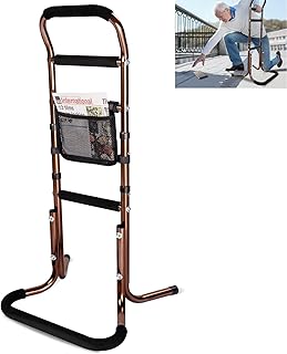 HEPO Chair Stand Assist for Seniors with Storage Pocket, Adjustable Height Cane, Bed Rails for Elderly Sit to Stand, Portable Mobility Aids, Chair Lift Assist Grab Bar Safe Support