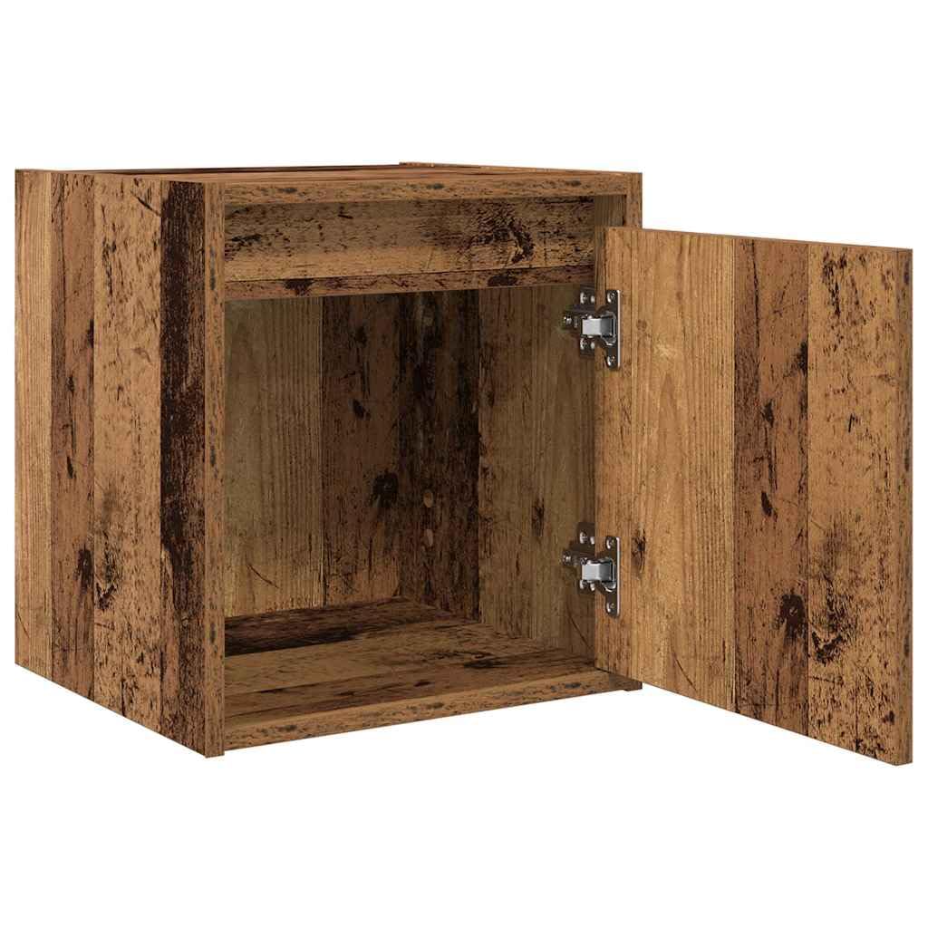 Comodino sospeso con spazio di archiviazione, comodino da parete per camera da letto, risparmio di spazio per il montaggio a parete, parete moderna in legno effetto legno anticato, parete con