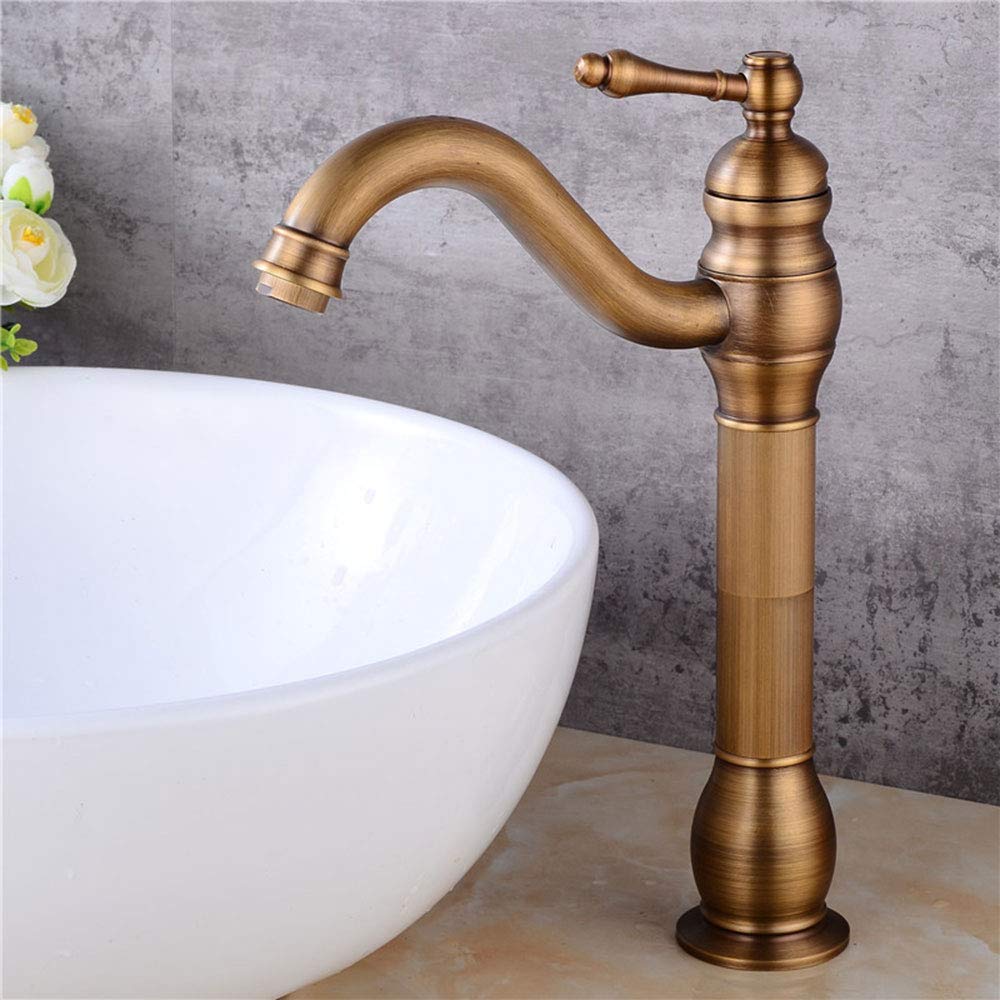 Rubinetto miscelatore per lavabo con miscelatore monocomando in rame