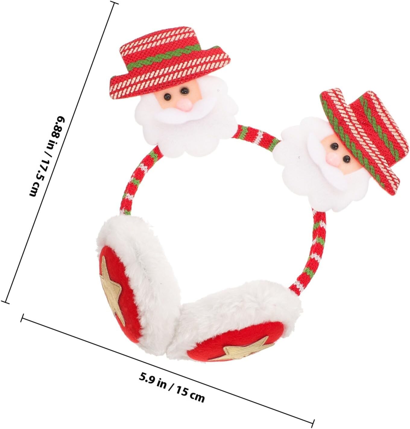 Christmas Earmuffs Headband Winter Warm Ear Warming Cover for Women Outdoor Holiday Party Accessories Santa Claus Style