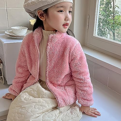 Toddle Girls Sherpa Jacket Zip Up Fuzzy Fleece Jacket Warm Teddy Coat Outerwear Boys Palar Fleece Full-Zip Mock Jacket Coat4
