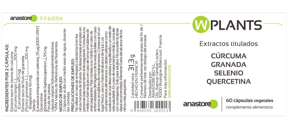 WPLANTS * PACK 3+1 GRATUIT * 317.5 mg / 240 gélules * Articulations (inflammation), Cardiovasculaire, Cerveau, Digestion * Garantie Satisfait ou Rembours * Fabriqué en France