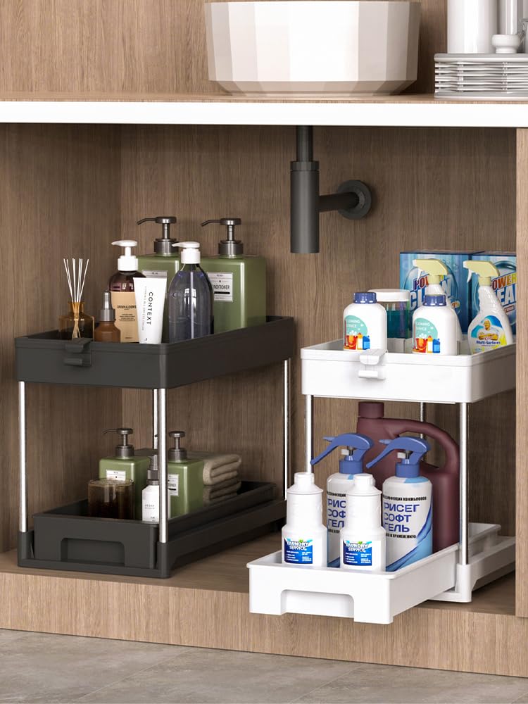 Organisateur Sous évier Gain De Place Tiroir De Rangement Coulissant Armoire De Salle De Bain étagère De Rangement De Cuisine étagère D'évier étagère De Rangement D'armoire