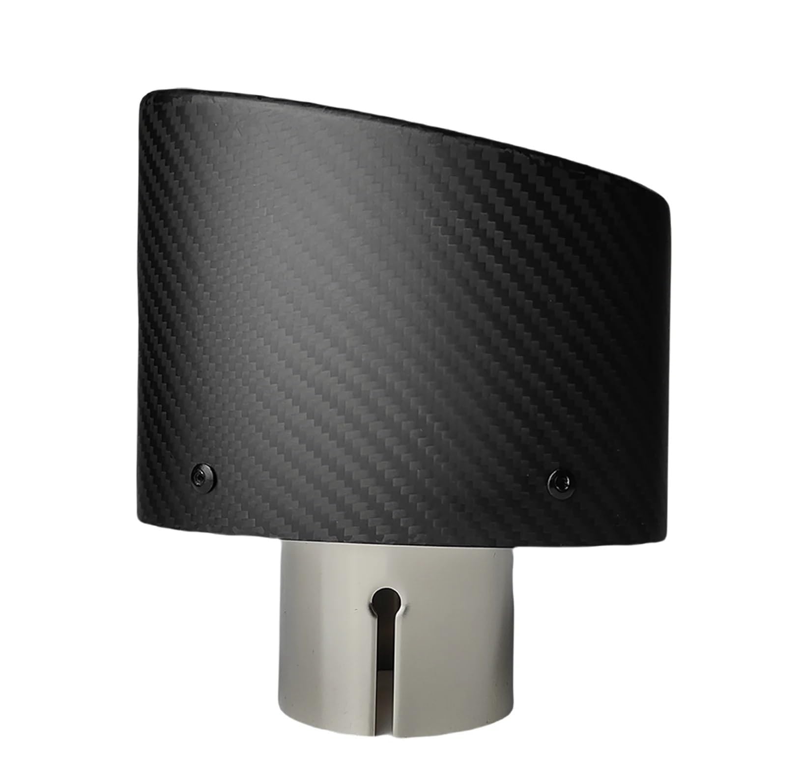 1 Pz Universale Auto Opaco Silenziatore Punta Tubo di Scarico Ugello Decorazione Argento Ovale 150 Mm Inclinazione Sinistra Destra Terminale di Scarico per Auto(Polishing-70mm)