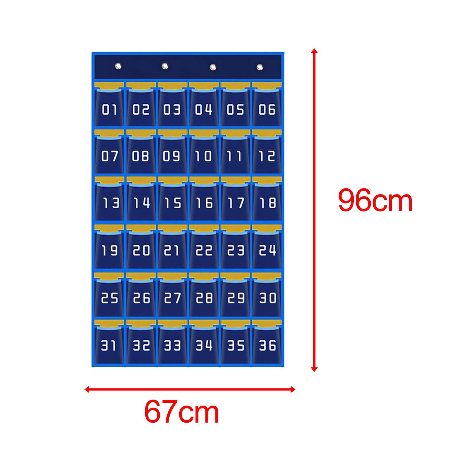 F Fityle Tableaux de poche numérotés pour téléphones portables et calculatrices, support mural, organisateur suspendu sur porte, Bleu 36 pochettes
