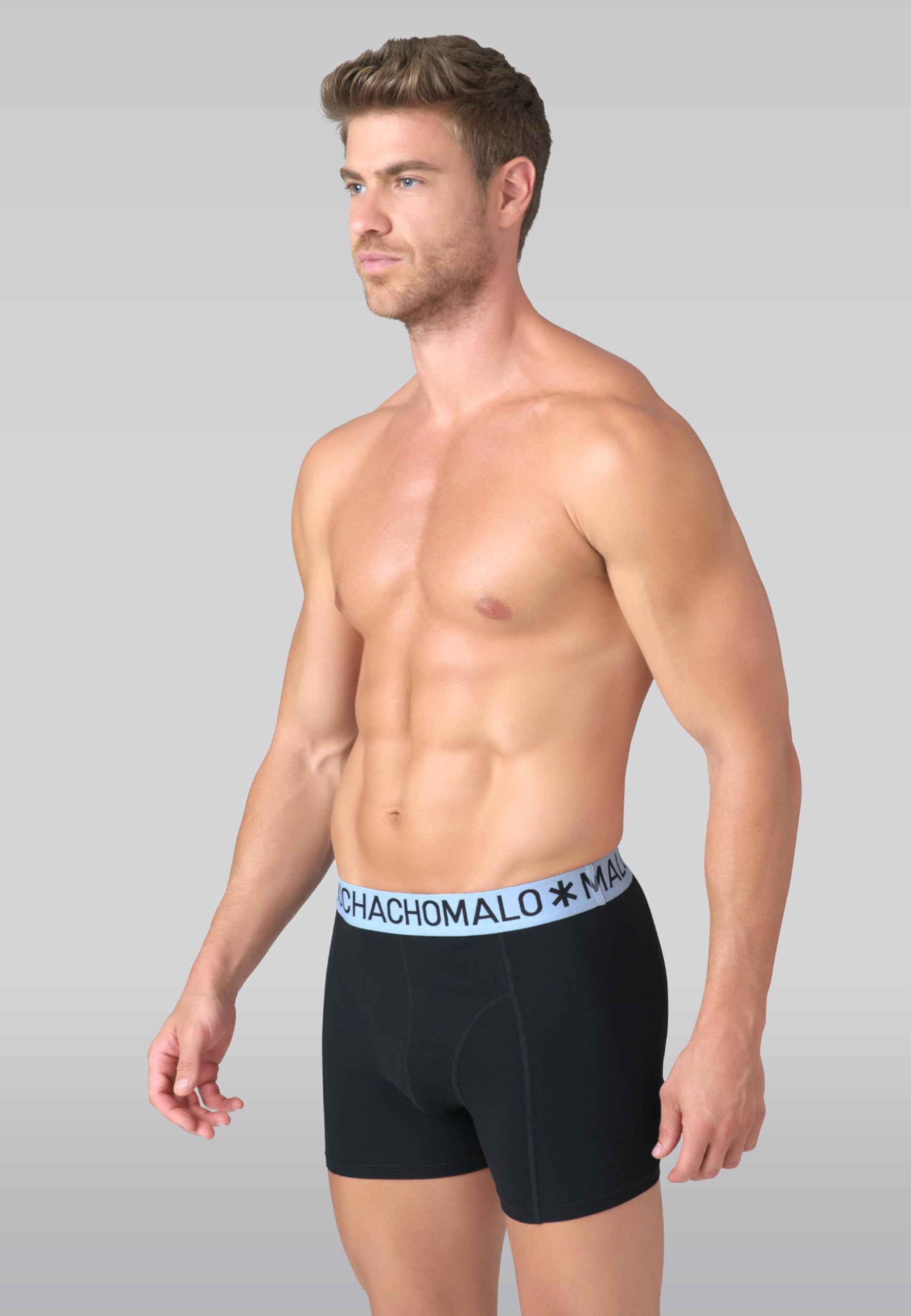 Muchachomalo Calzoncillos para Hombre, Ropa Interior Lisa de Algodón para Hombre, Pack de 7 Unidades, Bóxers Lisos de Corte Clásico con Cintura Elástica