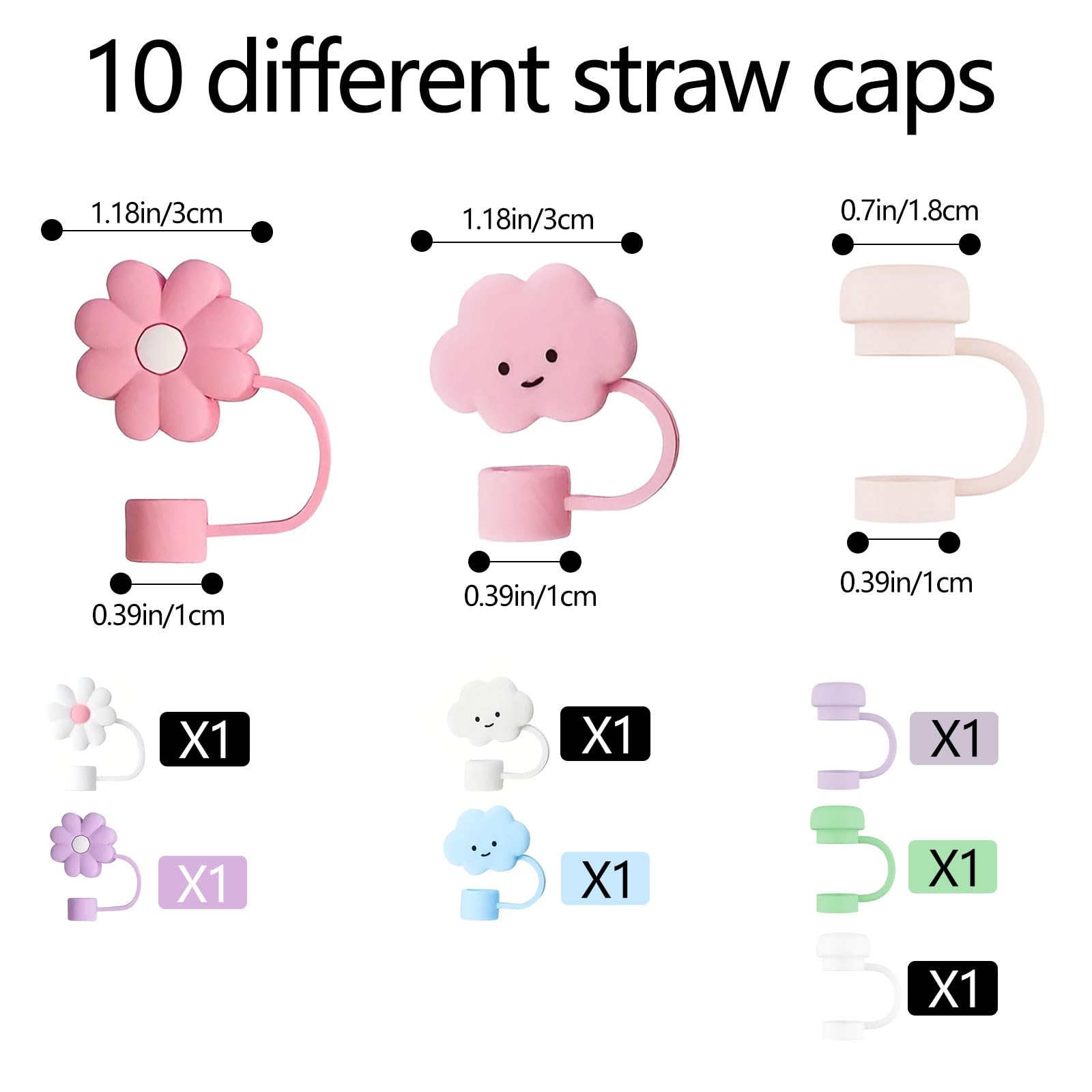 Accessoire Gobelet Stanley Couvercles Pailles Stanley Cup Lot 10 - Silicone Alimentaire 10mm - Anti-poussière Couvercles Pailles Stanley Cup Silicone 10mm Anti-poussière