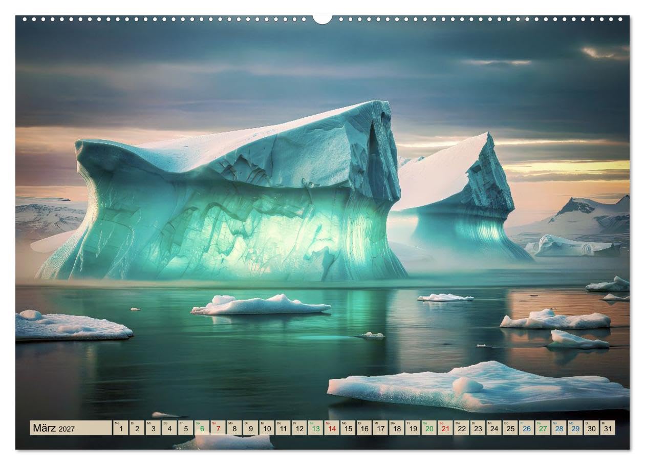 CALVENDO · Eisberge in Langzeitbelichtung (Kalender 2027) | DIN A2 Querformat · Wandkalender · Langzeitbelichtungs‑Motiv, das die majestätische Ruhe der Arktis sichtbar macht