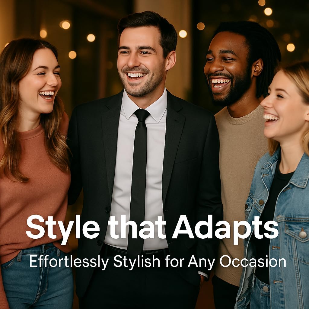 K. Alexander Men's Solid Black Retro Skinny Necktie 1.5" Satin Finish - Formal Slim Tie - Image 5