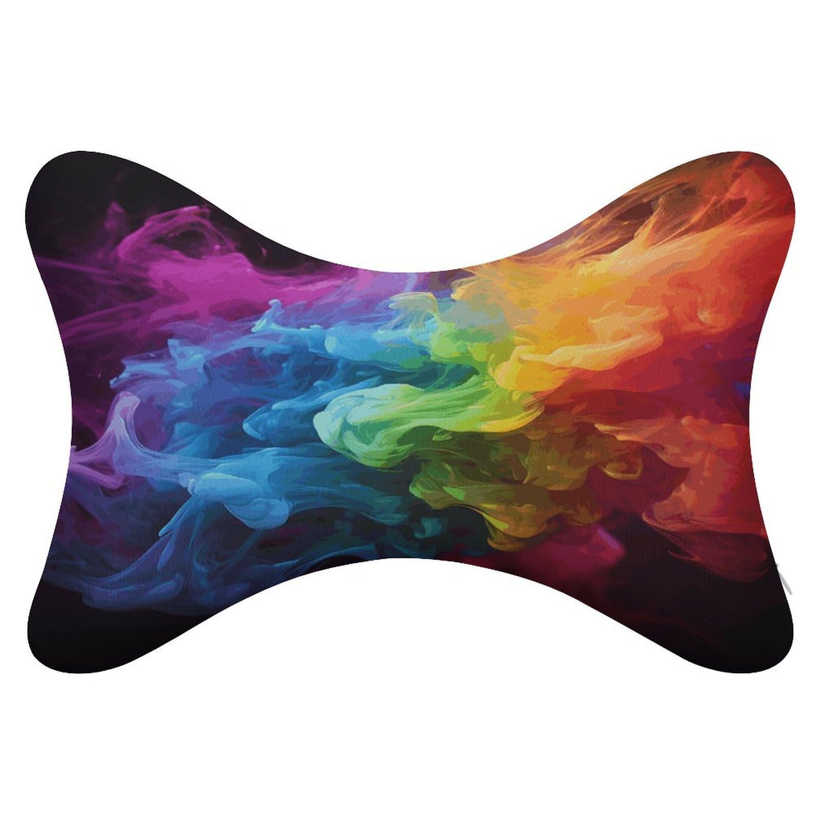 VstaDank - Set of 2 Rainbow Shaped Car Neck Pillows, Ergonomic, Removable, Cervical Support, Comfortable Bone Shaped Pillows, Soft Headrest Pillow: