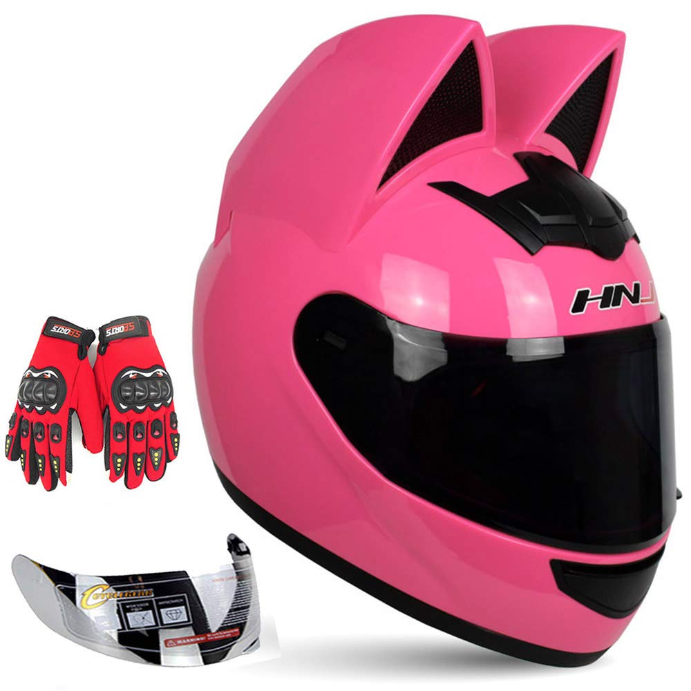 Photo 1 of Personalized Cool Cat Ear Electric Motorcycle Helmet - Large Pink