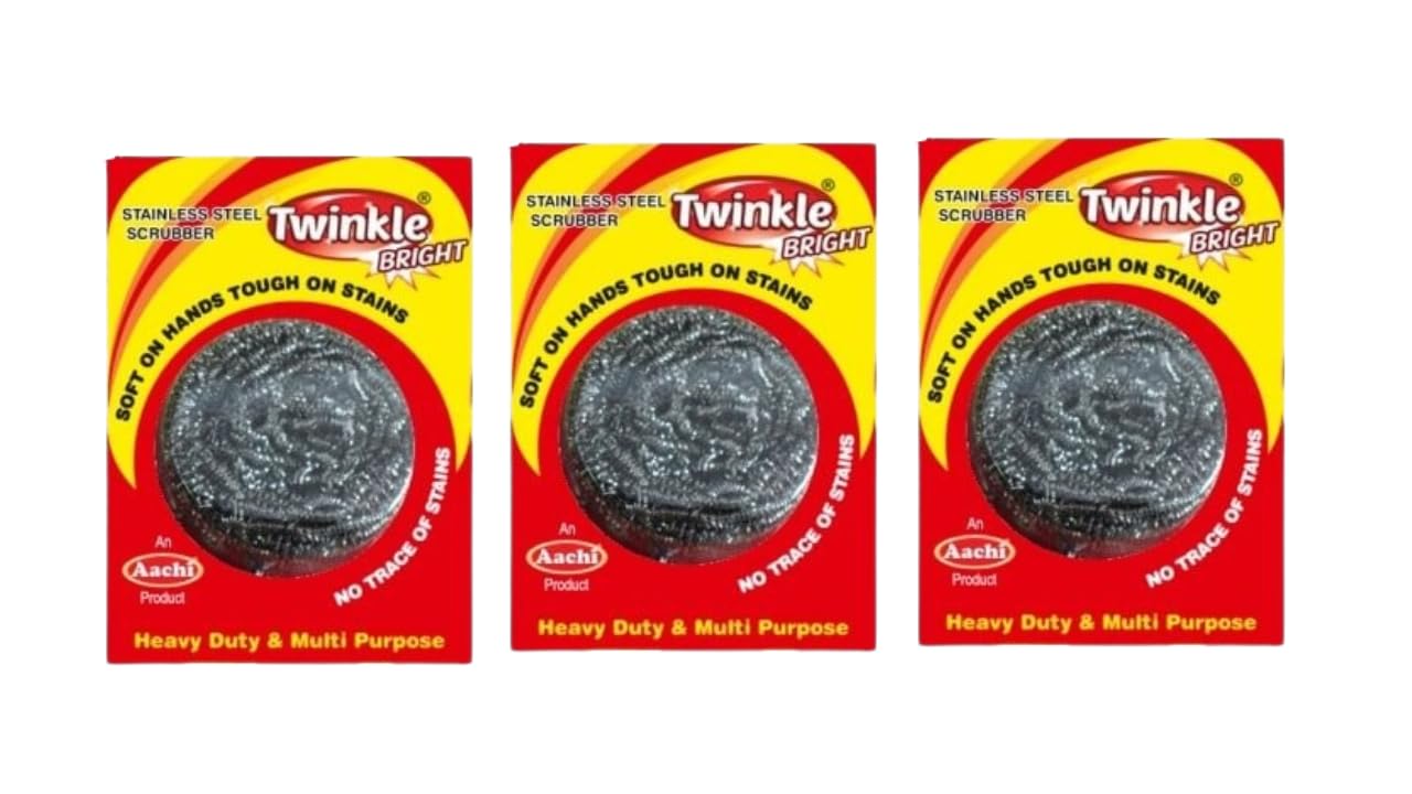 Twinkle Stainless Steel Scrubber 03 Pcs Multipurpose, 430 Grade,15 Gram, Scrub Pad Juna for Utensils Cleaning | Scrubs-image-7