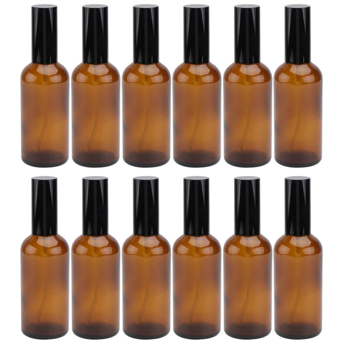 YARNOW 12 Pezzi Bottiglie Spray in Vetro 30ml Design Antigoccia Riutilizzabili per Oli Essenziali Flaconi Spray da Viaggio per Uso Personale e Trasferte