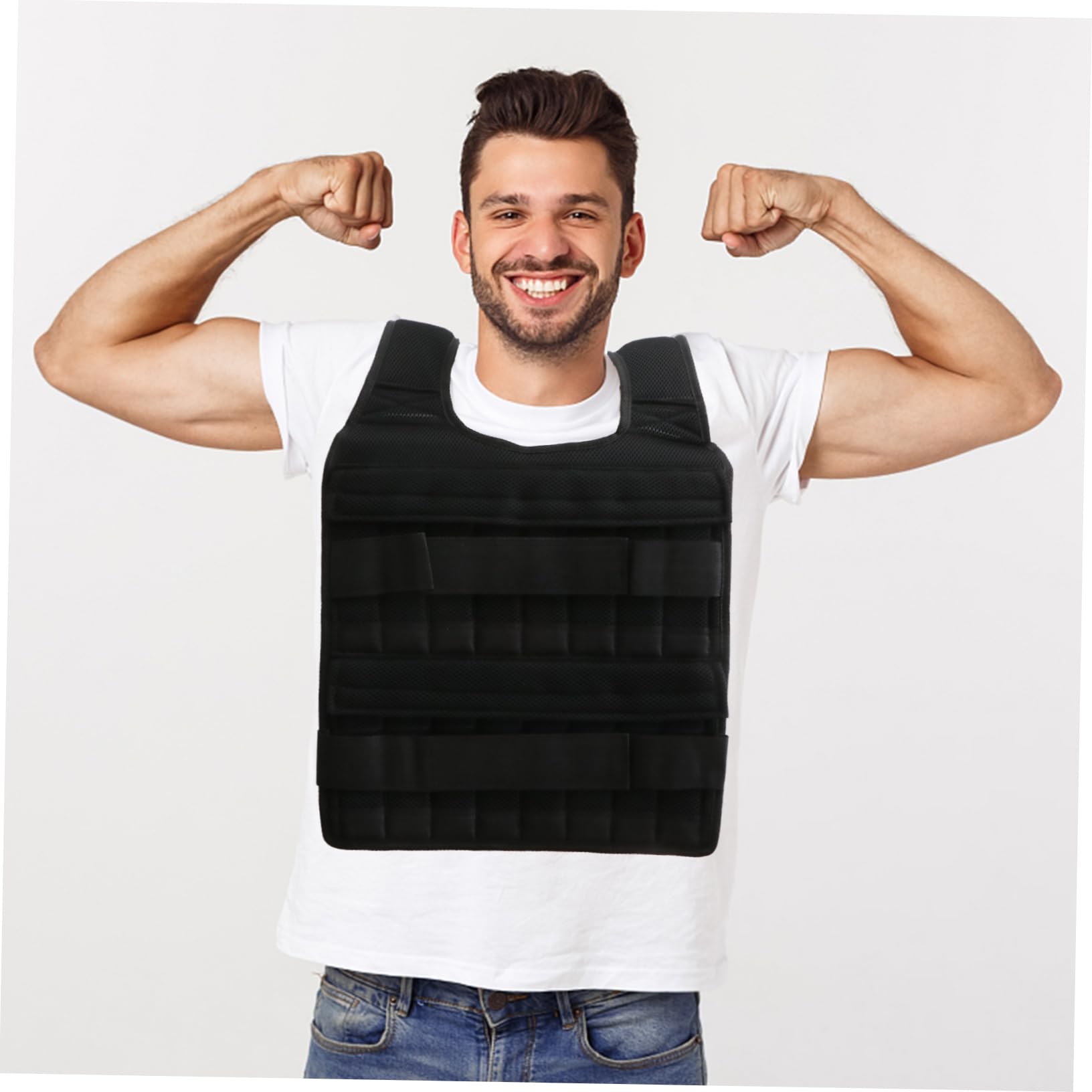 POPETPOP Sports Weighted Vest Adjustable for Running and Training Breathable Weight Bearing Vest for Home Workouts Supports Up to Slip Design for Enhanced Performance Black
