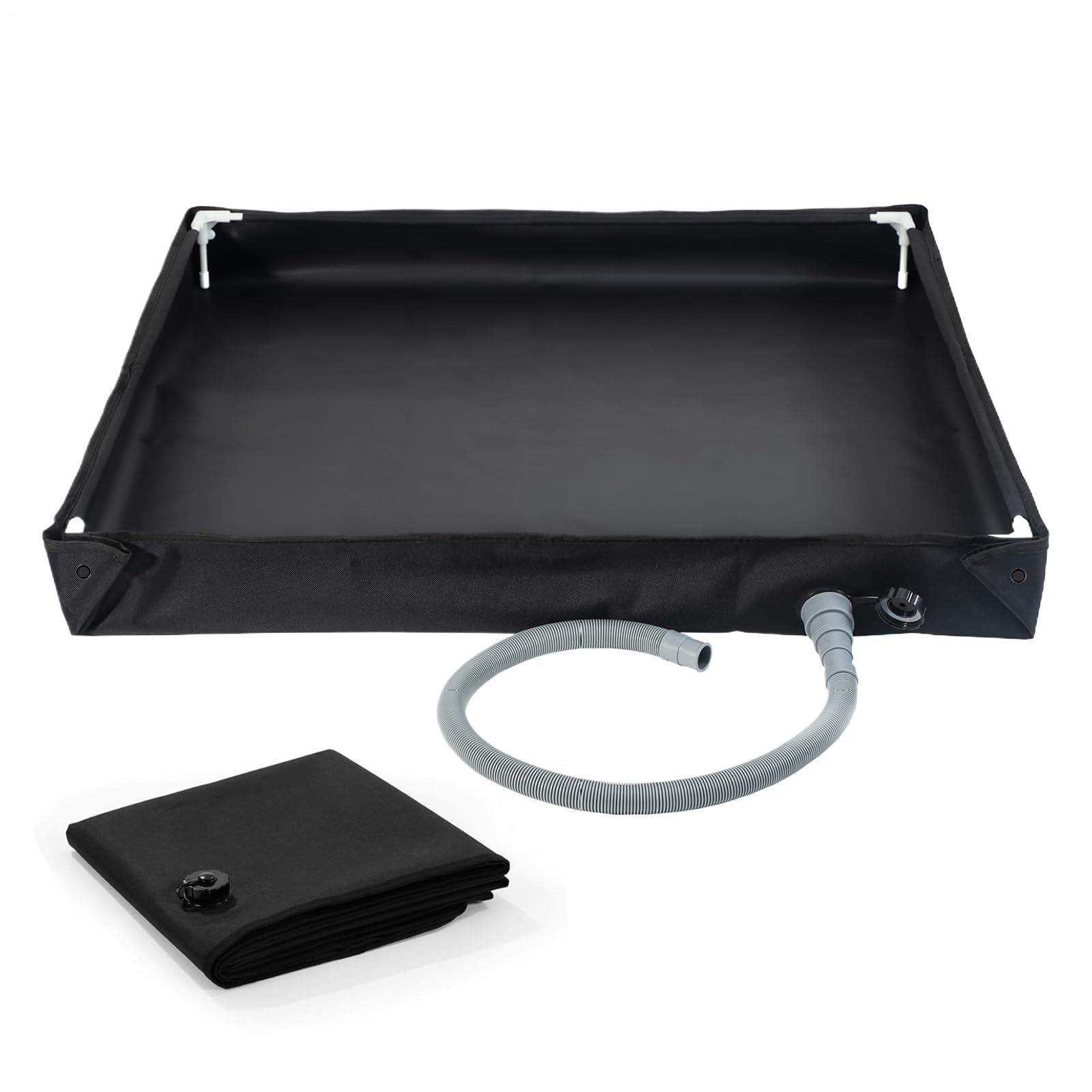 Foldable Shower Base, Portable Camping Shower Pan, Tent Bathing Floor Tray, Bathing Base With Drain Hose, Camping Bathing Pan