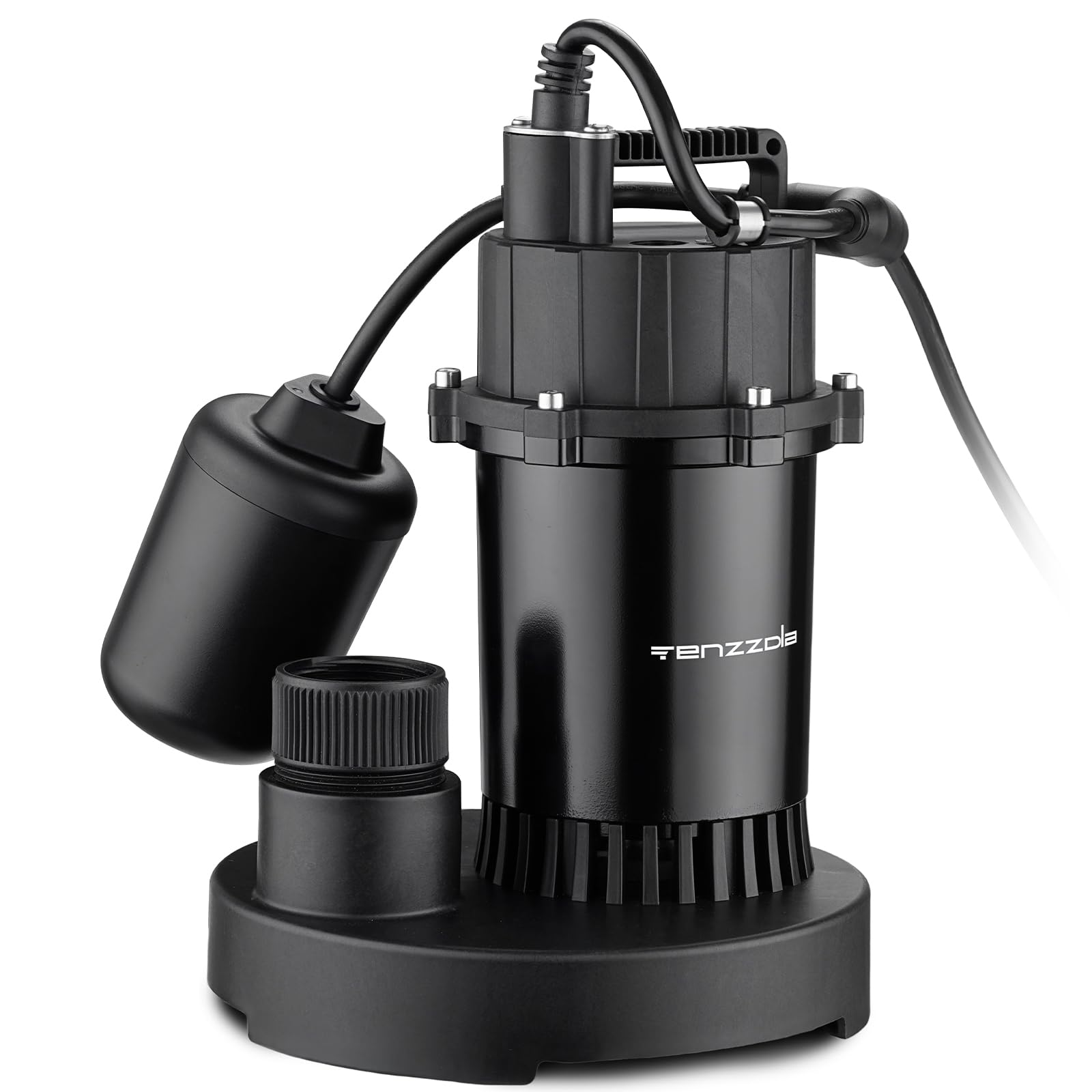 Bomba de sumidero, bomba de agua sumergible de 1HP 4000GPH con interruptor flotante, bomba eléctrica portátil de aluminio fundido con cable de 10 pies para drenaje de sótano