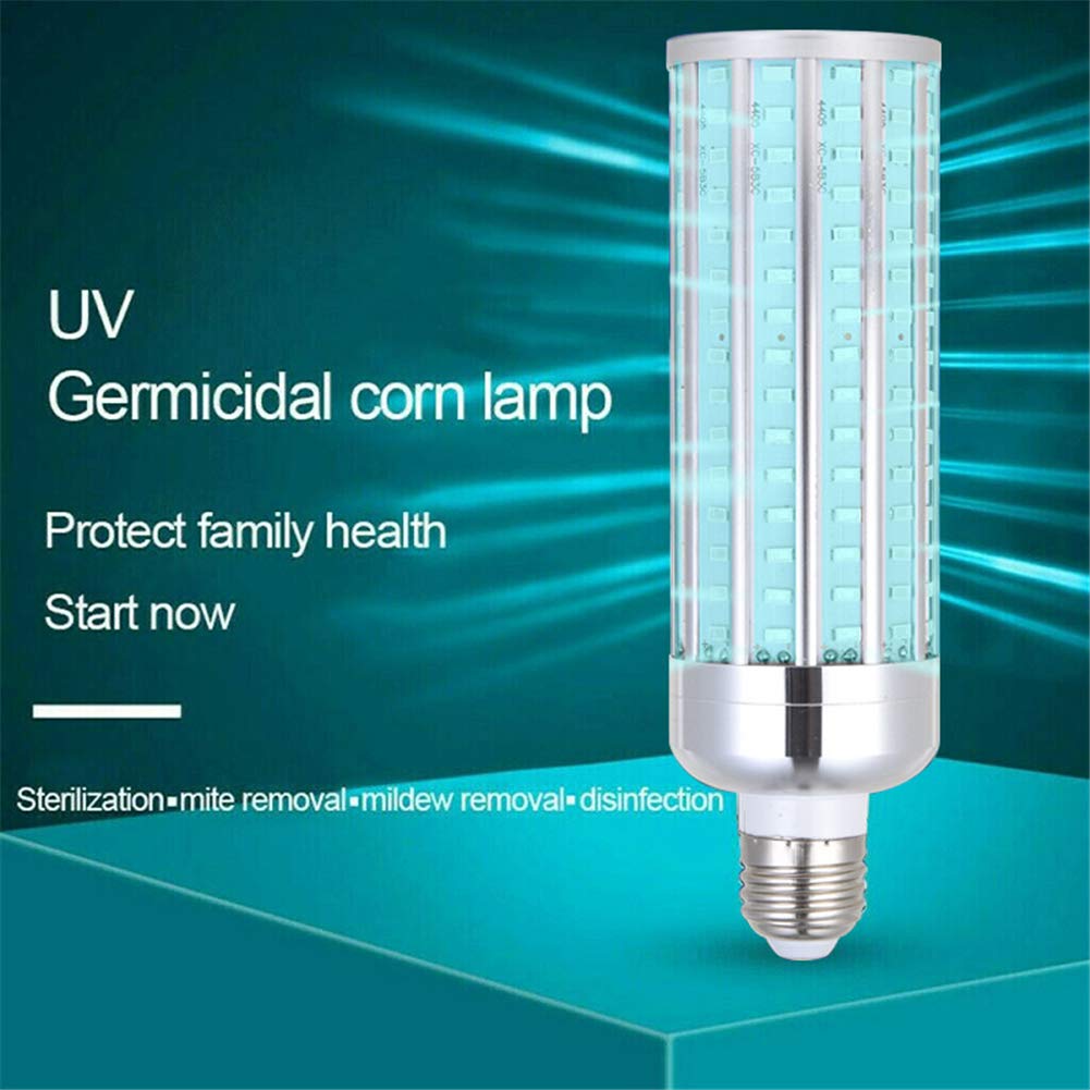 50W UV Esterilizador Lámpara, temporizador de ozono control remoto Filtro de maíz LED E27 Bombillas portátil lámparas ultravioleta UVC accesorio ligero de aire para el hogar Animales
