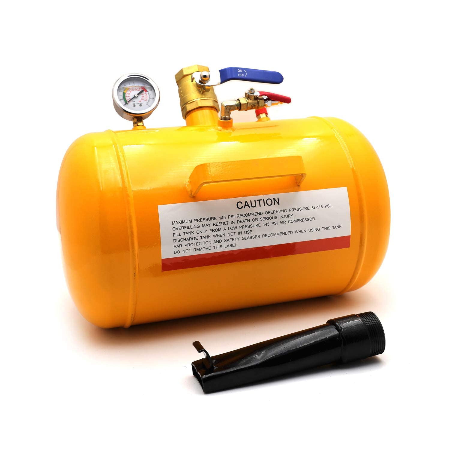 5 Gallon Vehicle Air Tire Bead Seater Blaster Tool Seating Inflator Truck ATV 145PSI [P/N: ET-CAR-TIRE005-5G-YELLOW]