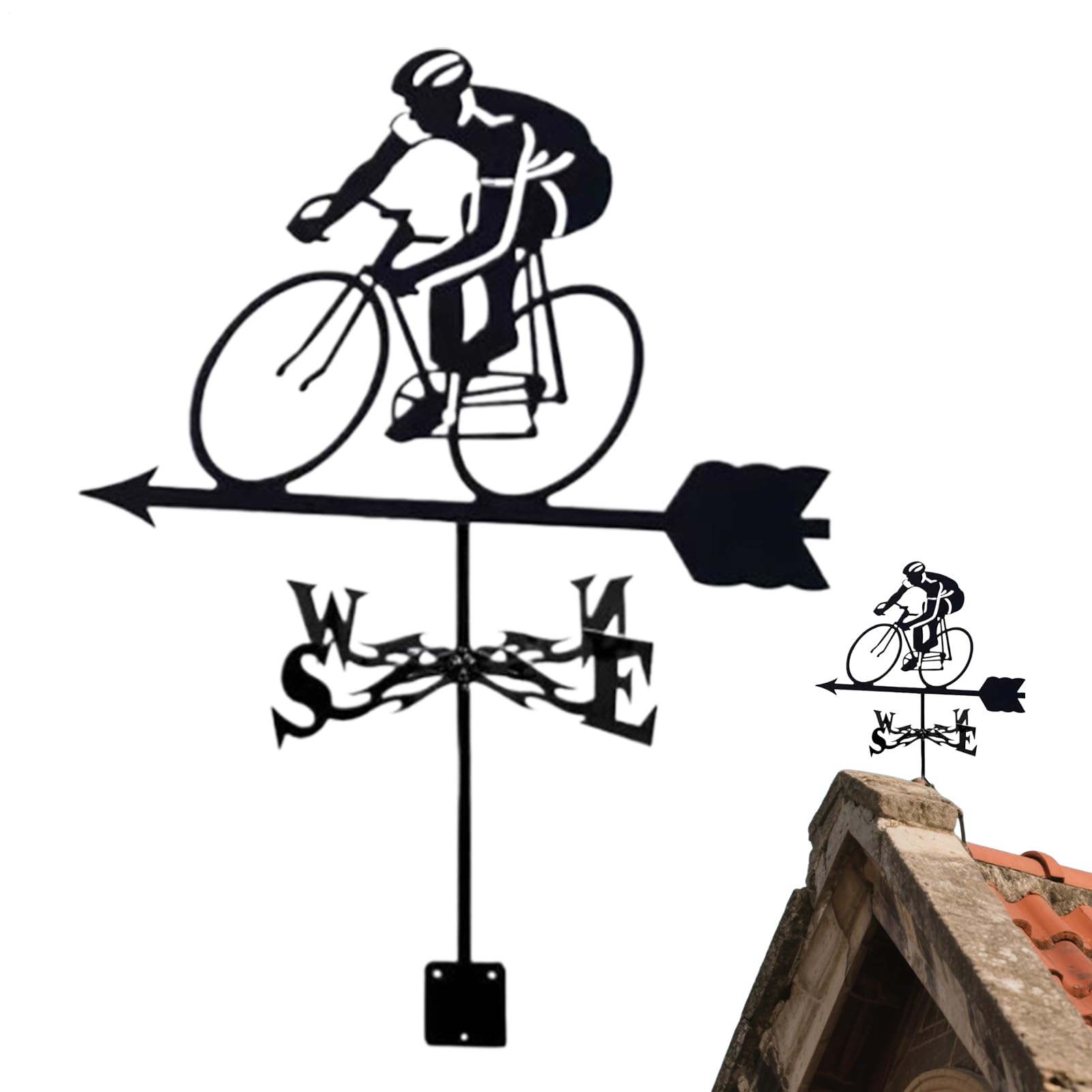 Poteau extérieur avec girouette cyclistes de style traditionnel