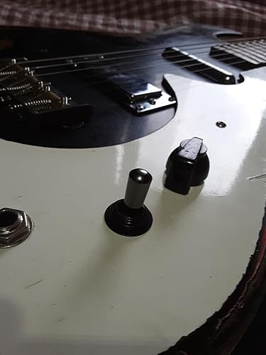 Miniatura 6 de JD.Moon Interruptor de palanca de 3 vías para guitarra eléctrica, interruptor selector de pastilla con perilla de punta de latón (cromado)