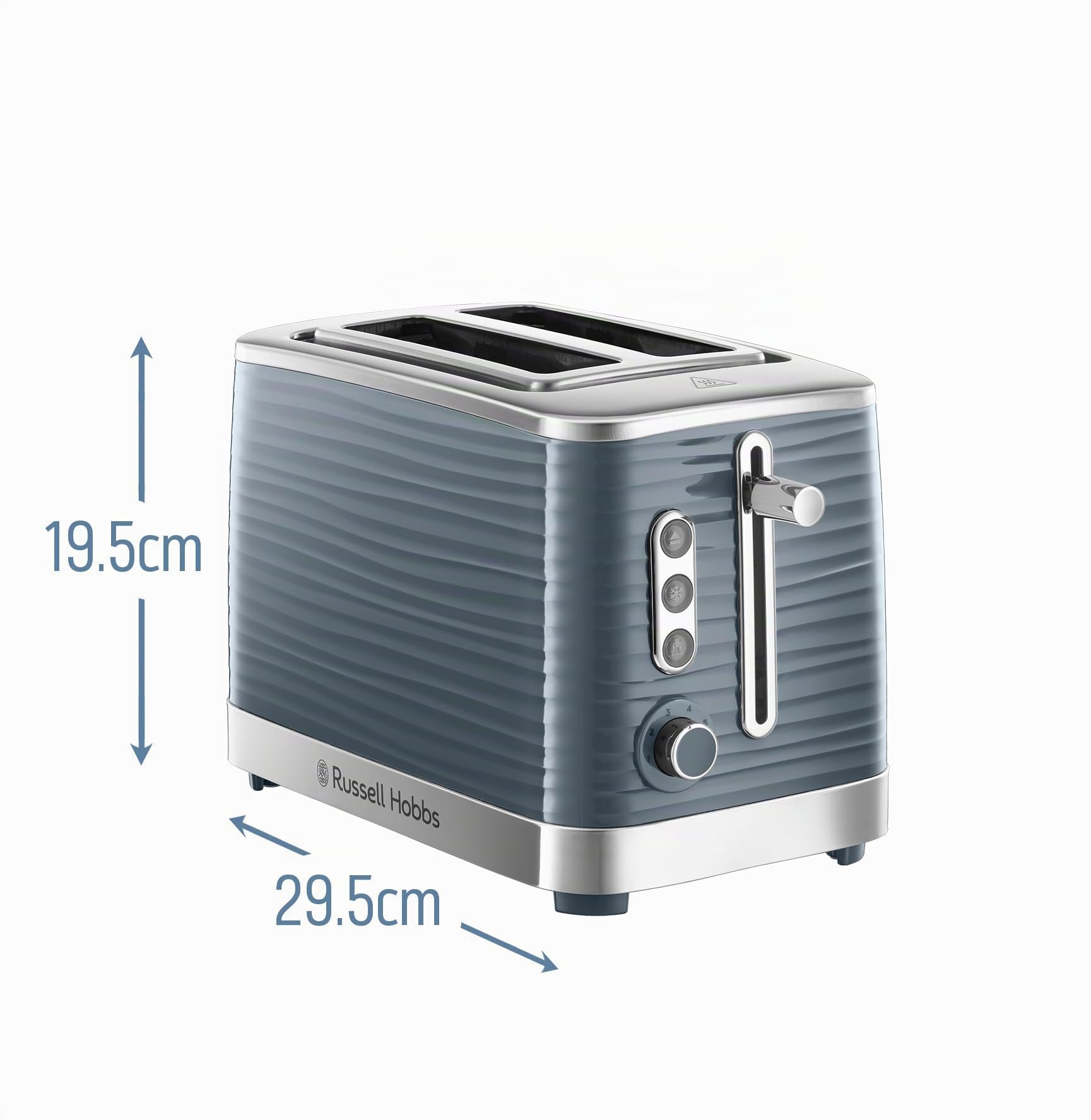 Russell Hobbs Tostapane e Scaldapanini Inspire 2 Fette 1050 W, Funzioni Riscalda e Scongela, Regolazione Doratura, Design Compatto Grigio – 24373-56