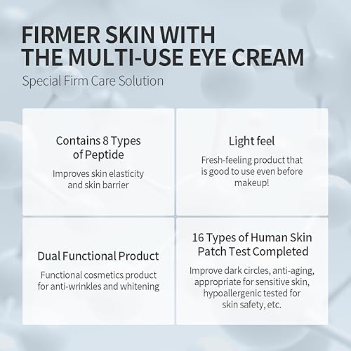 Miniatura 3 de SWANICOCO Fermentación Peptine Eye Care Cream (Tubo 0.7 fl oz), Mejora las ojeras, Anti-Envejecimiento, Contiene 8 Tipos de Péptido, Arrugas, Crema