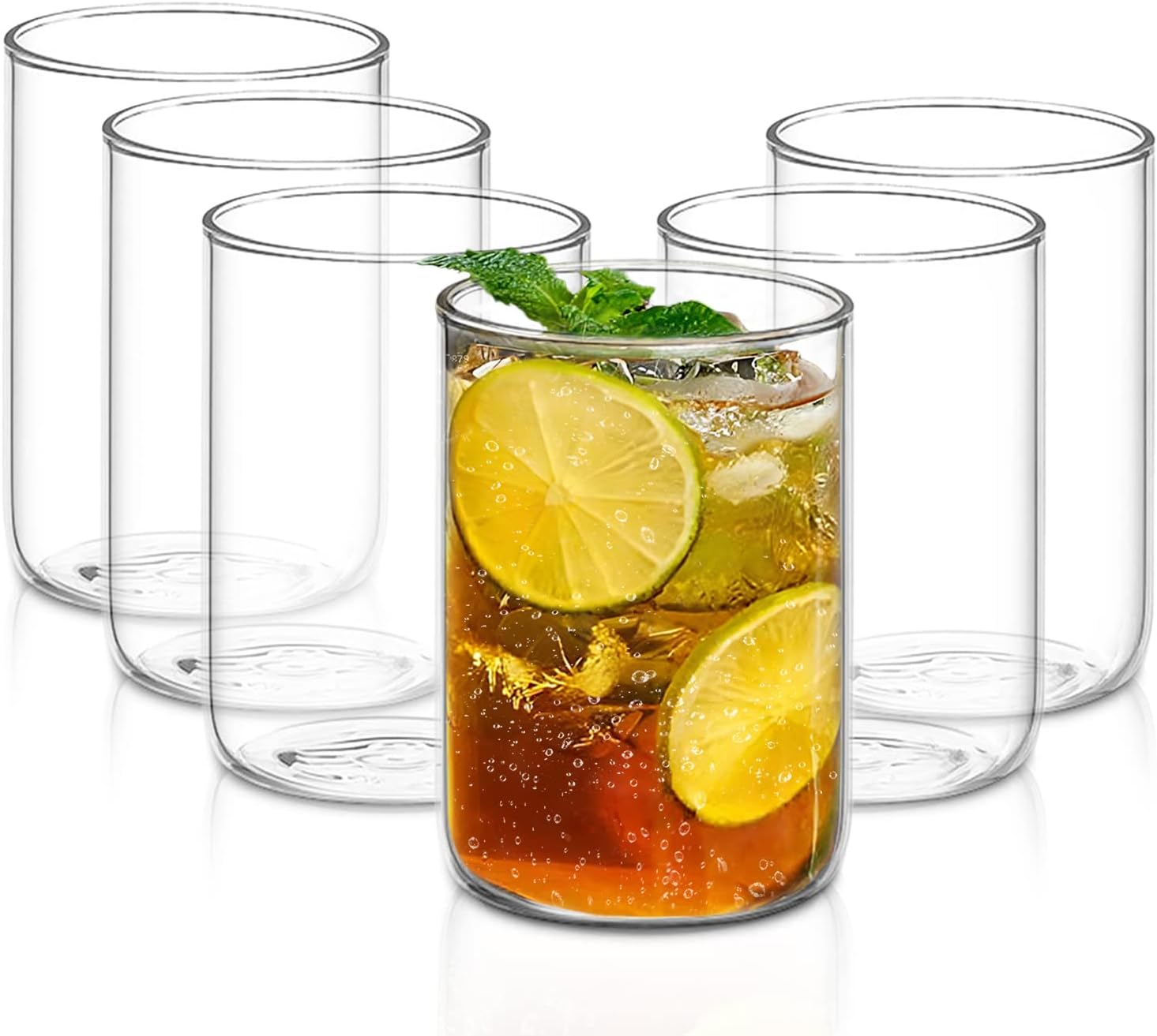 Borosil Water Glasses Set of 6, 12 Oz, BPA Free