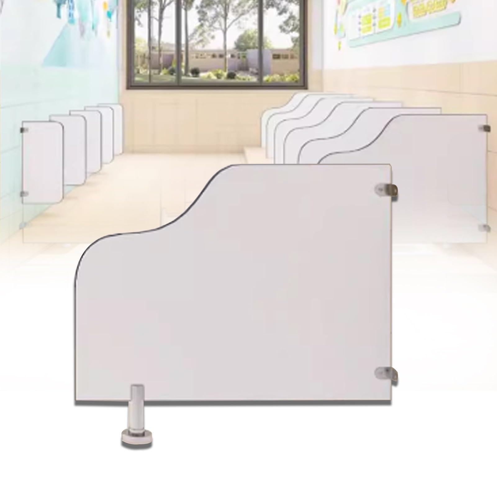 Mampara de privacidad para urinarios infantiles separador de inodoro para suelo de guarderías 60x60