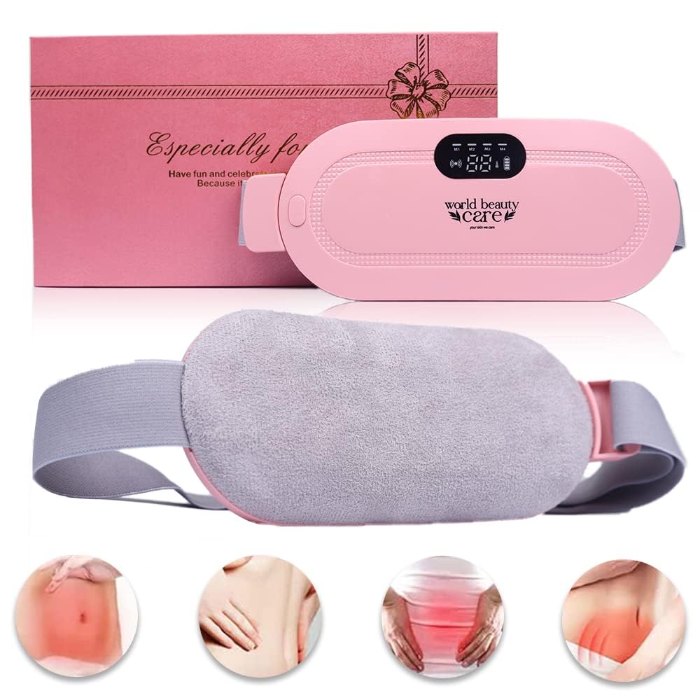 swadesi krafts Period Cramp Relief Massager & Heating Pad for Period Cramps Portable Cordless Periods Cramps Relief Machine 3-Temp. & 4-Massage Mode