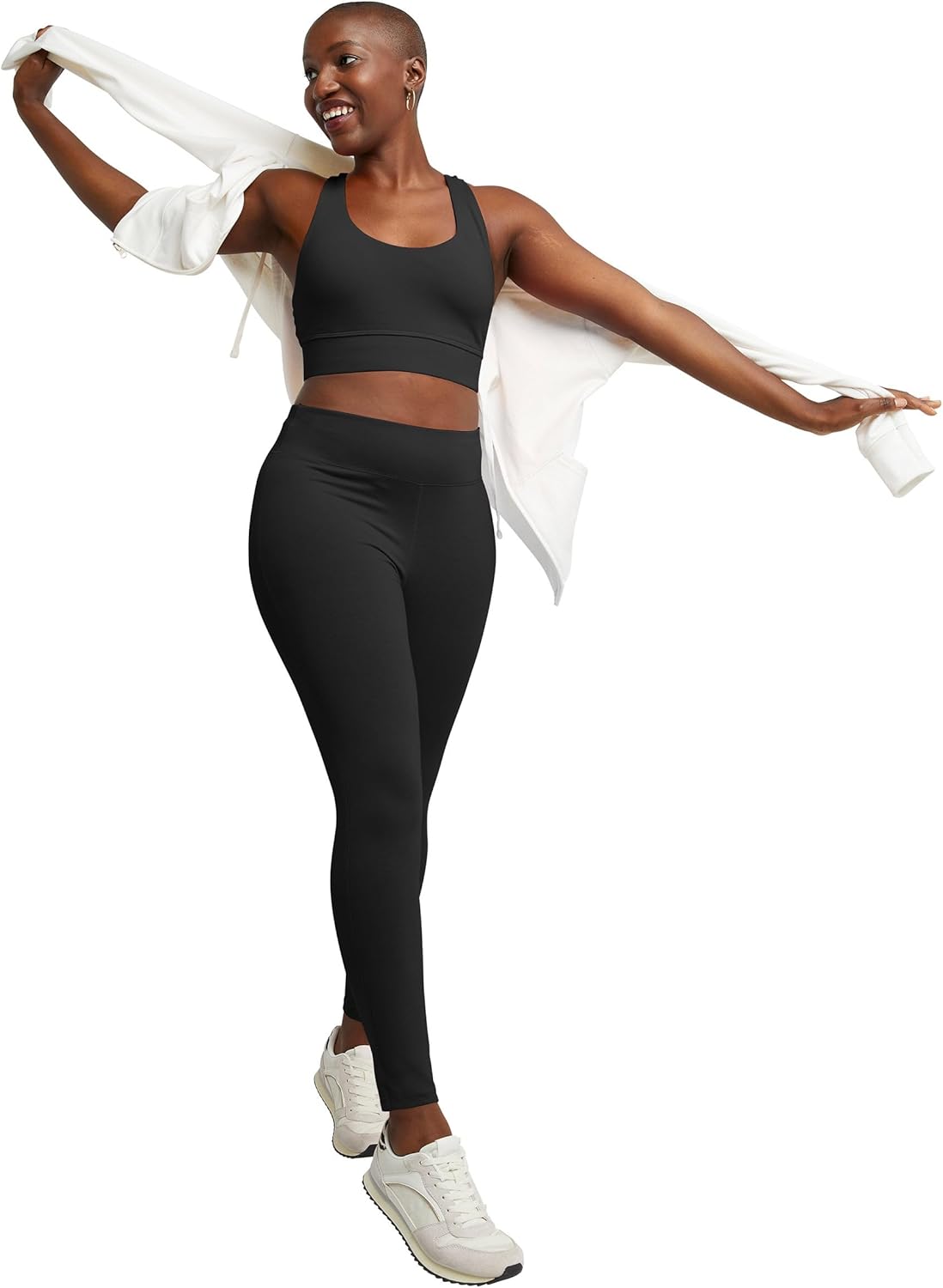 Hanes Originals Womens Stretch Jersey 27 Hi-Rise Leggings, M, Oregano - Image 4